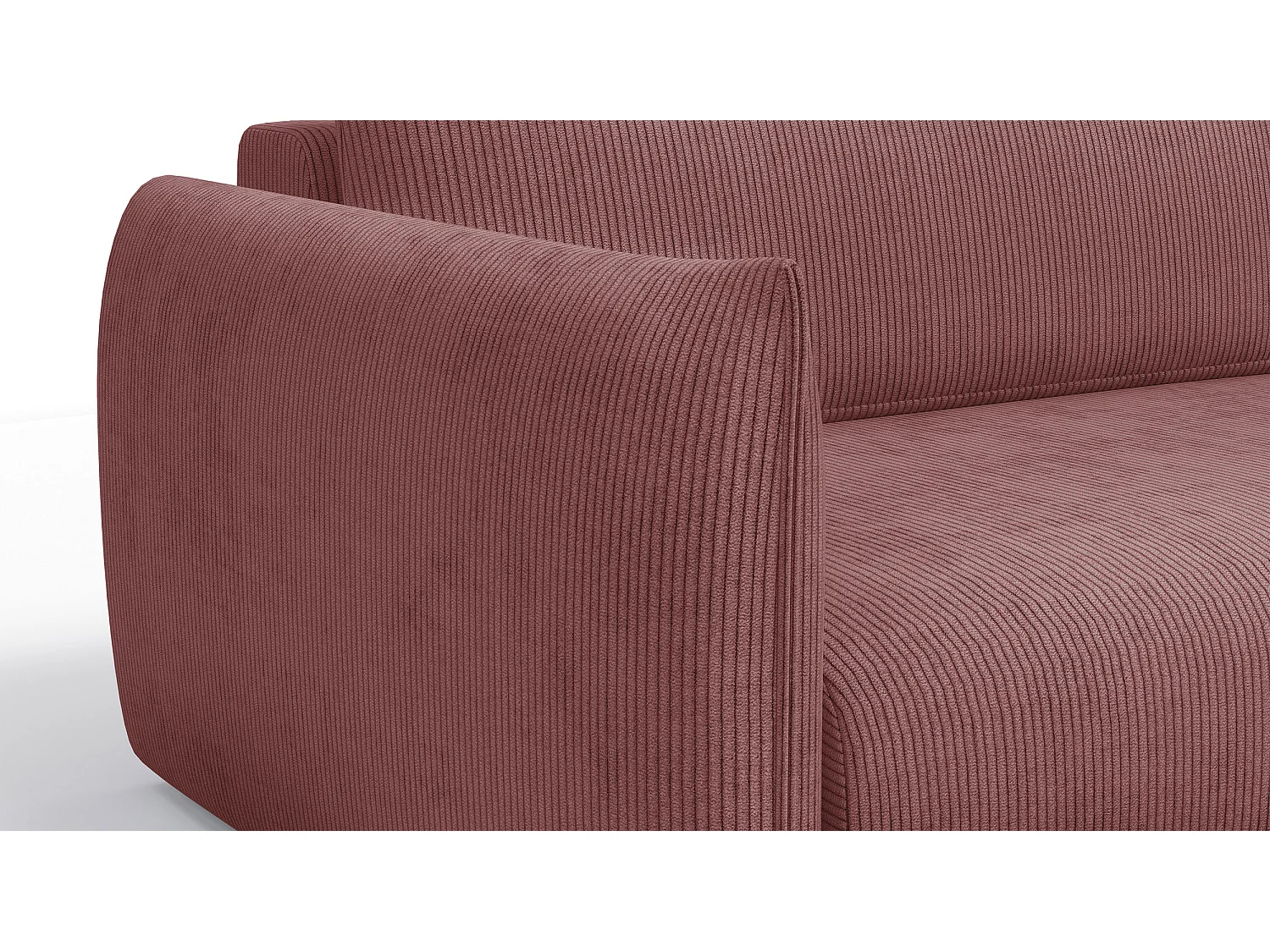 TAUER Ecksofa 3-Sitzer links, altrosa