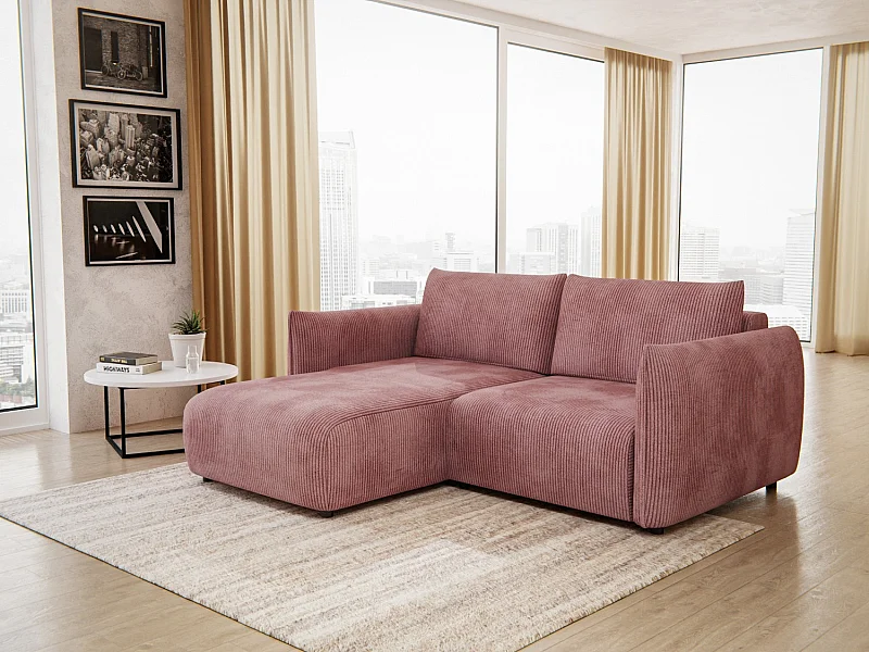 TAUER Ecksofa 3-Sitzer links, altrosa