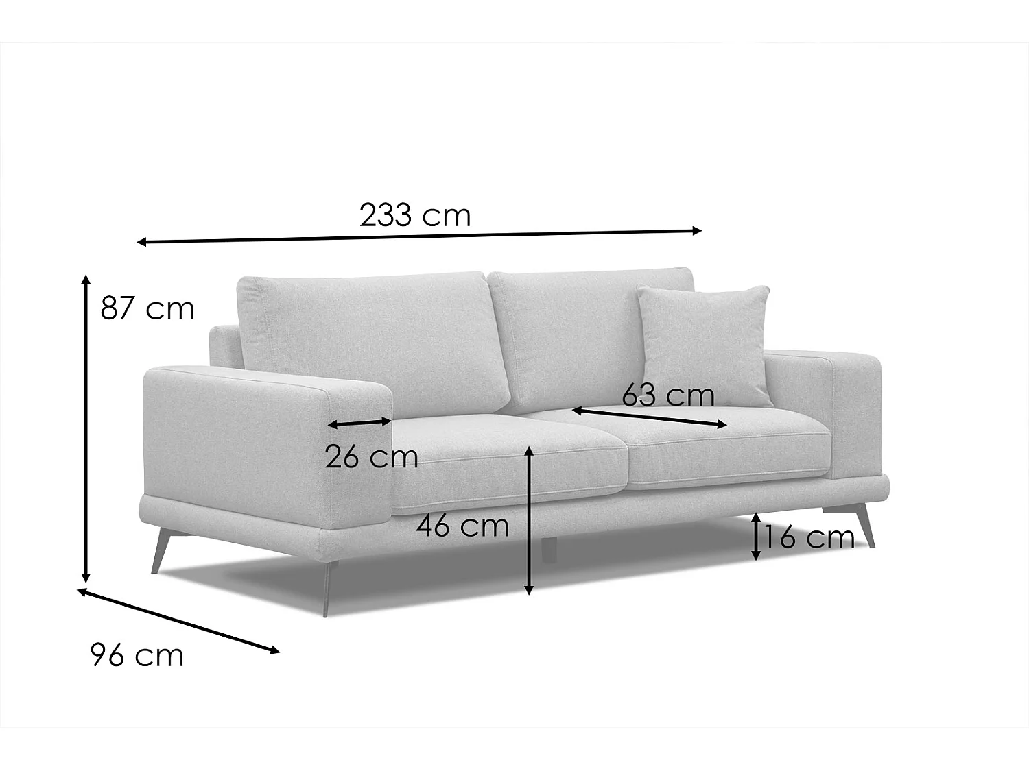 MEDIOLANE Sofa 3-Sitzer, olive