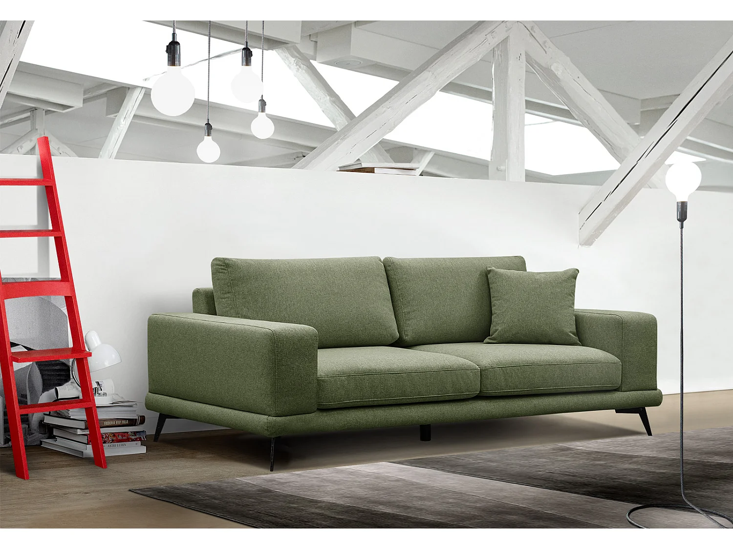 MEDIOLANE Sofa 3-Sitzer, olive