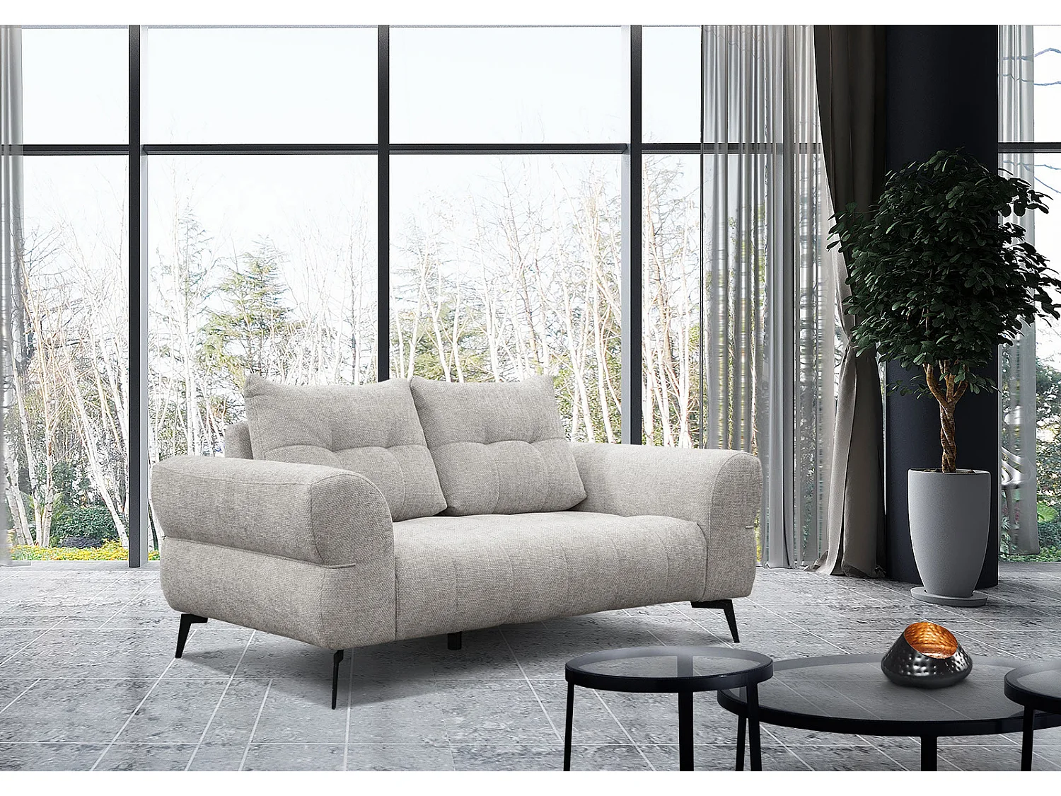 SALVINI Sofa 2-Sitzer, ecru