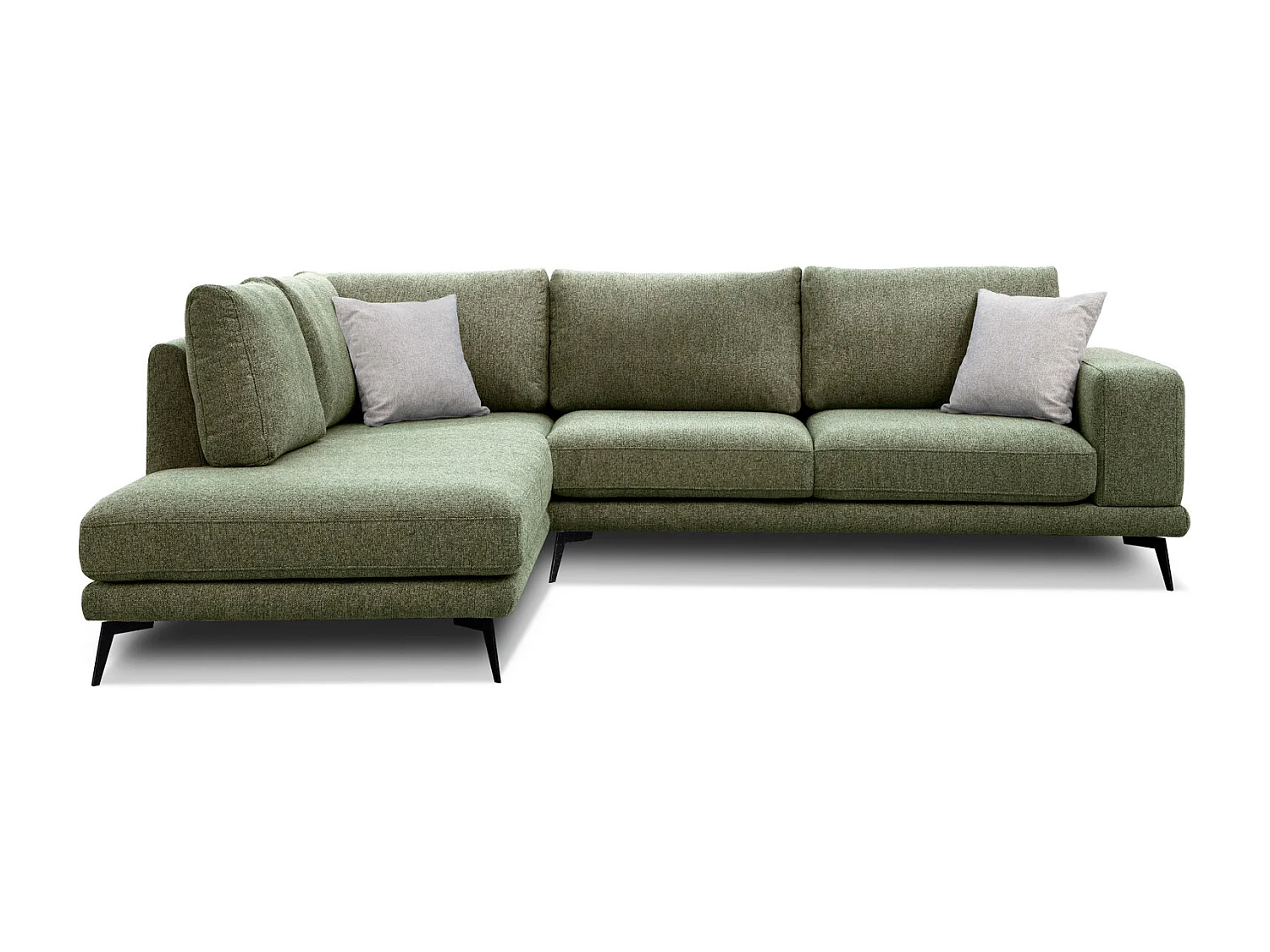 MEDIOLANE Ecksofa 5-Sitzer links, olive