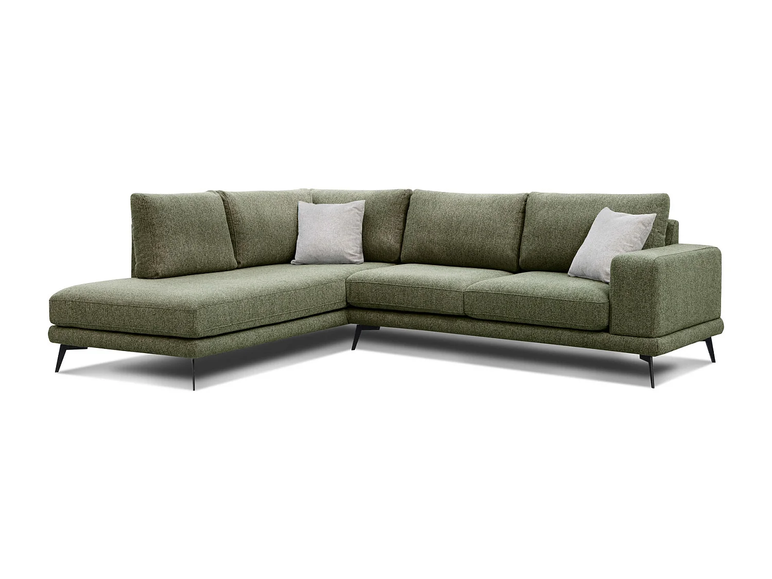 MEDIOLANE Ecksofa 5-Sitzer links, olive