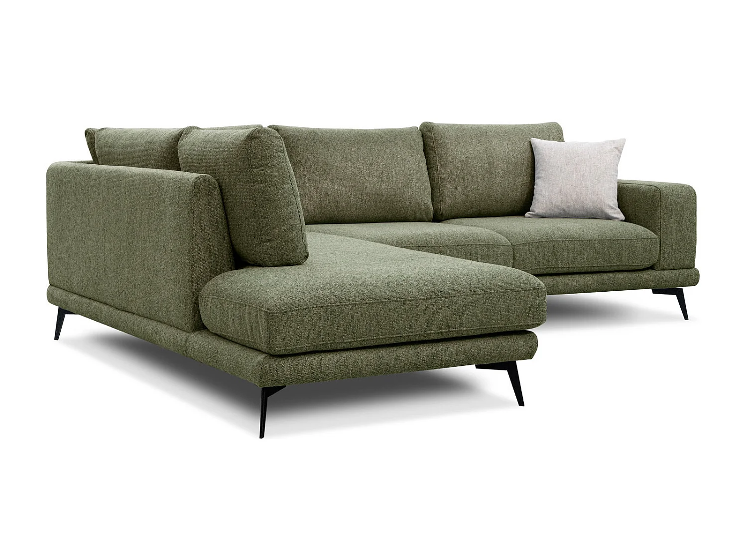 MEDIOLANE Ecksofa 5-Sitzer links, olive