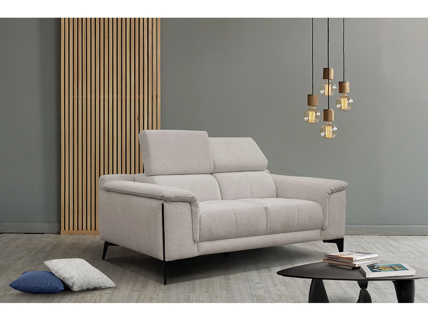 MATERA Sofa 2-Sitzer mit verstellbare Kopfstützen, ecru