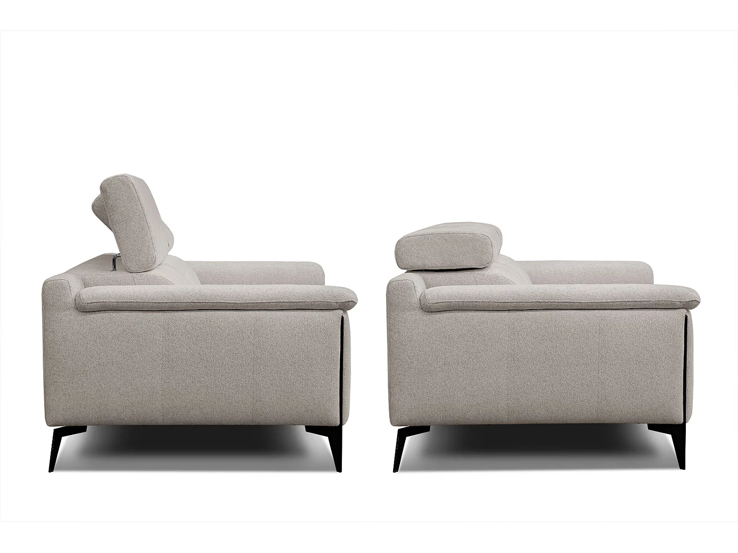 Canapé droit 2 places tissu beige clair - MATERA