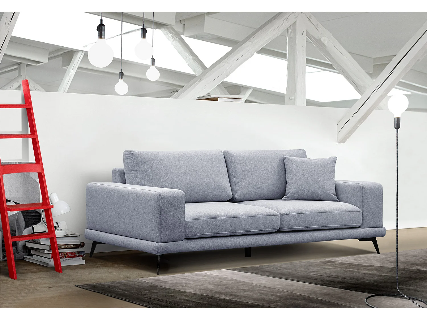 MEDIOLANE Sofa 3-Sitzer, hellblau