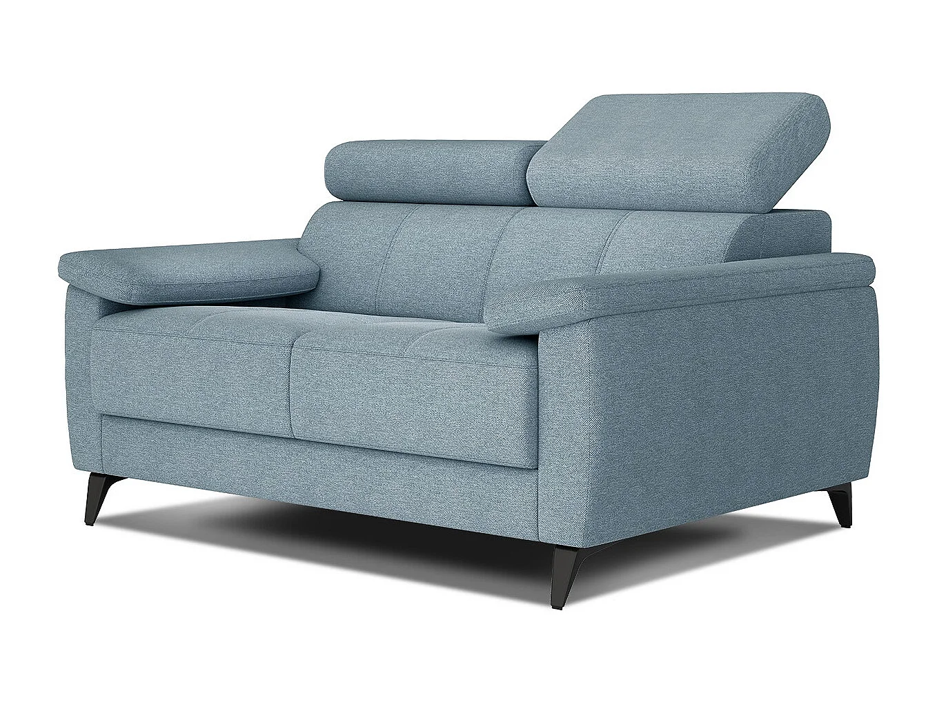 TAUNUS Sofa 2-Sitzer mit verstellbare Kopfstützen, hellblau