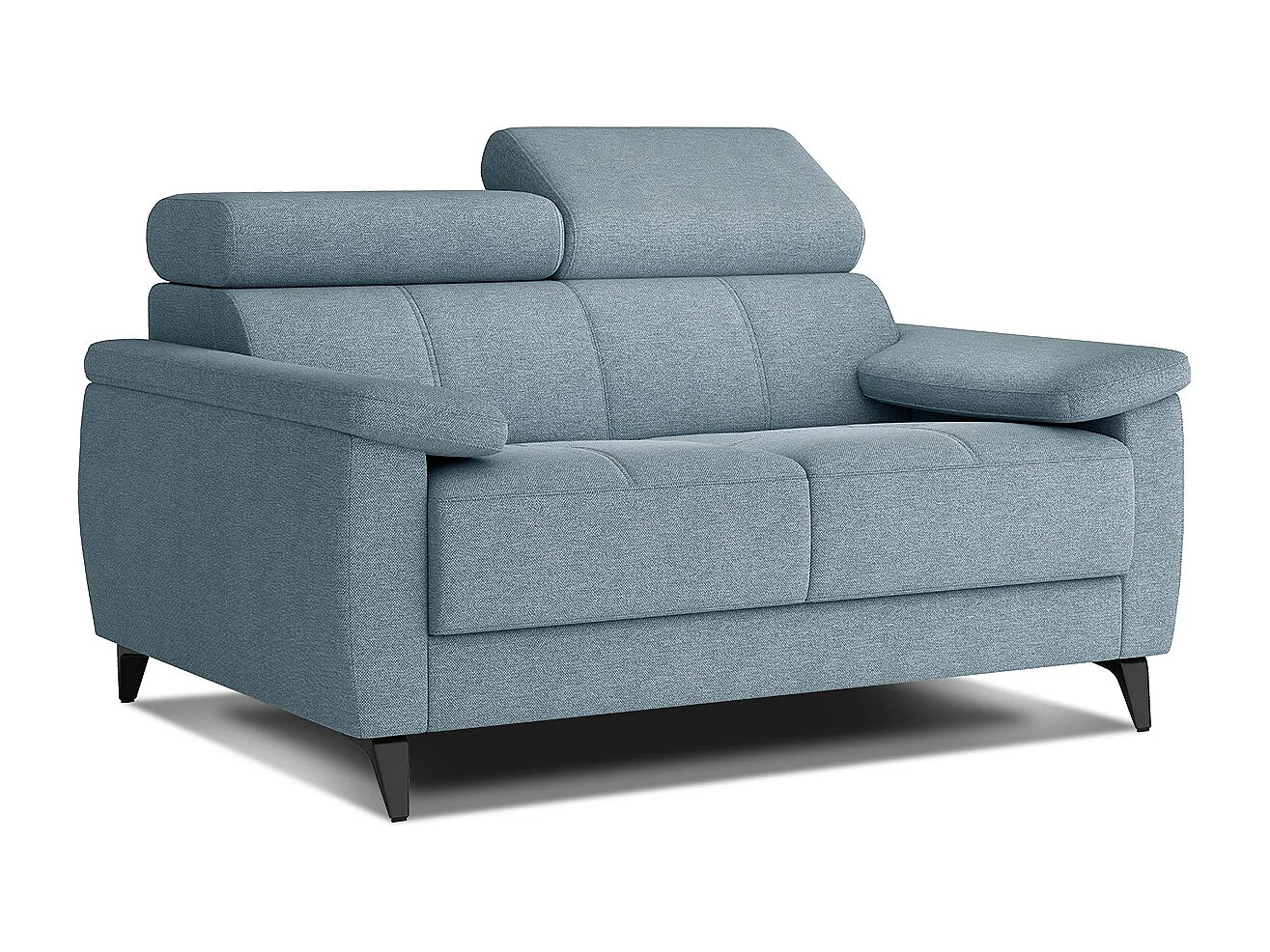 TAUNUS Sofa 2-Sitzer mit verstellbare Kopfstützen, hellblau