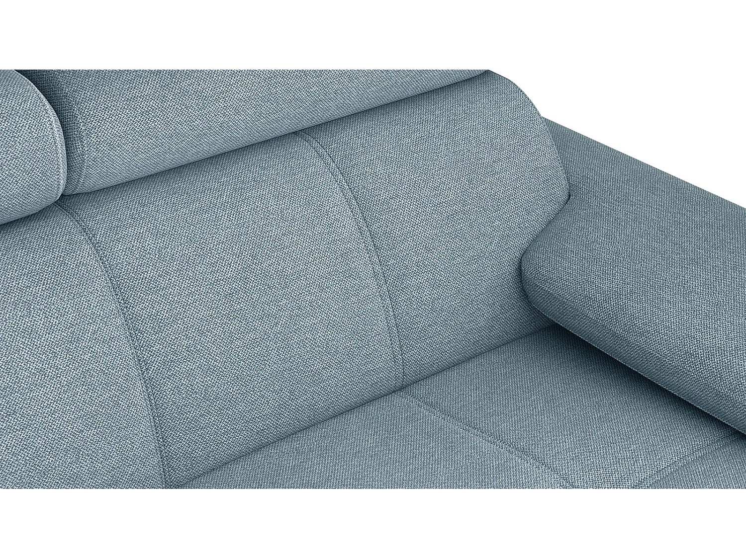 Canapé droit 2 places tissu bleu clair - TAUNUS