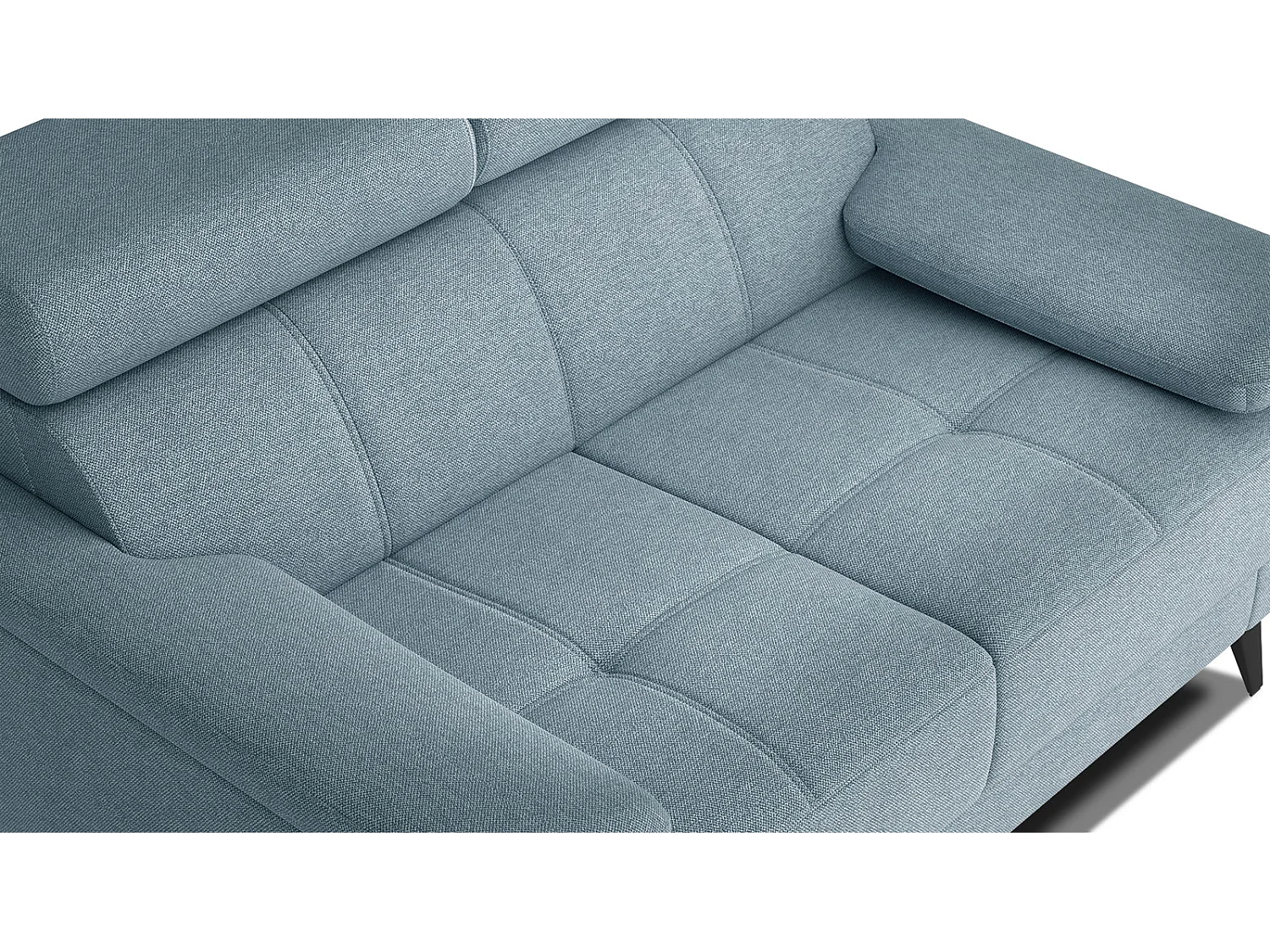 Canapé droit 2 places tissu bleu clair - TAUNUS