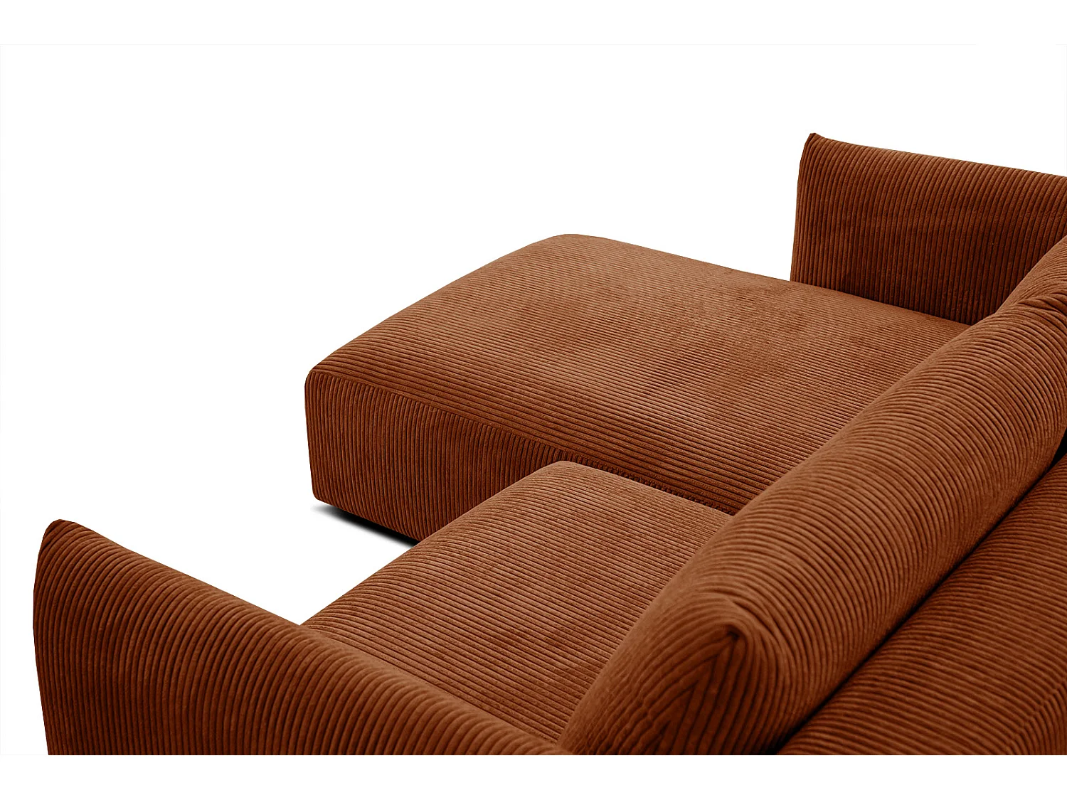TAUER Ecksofa 3-Sitzer links, orange