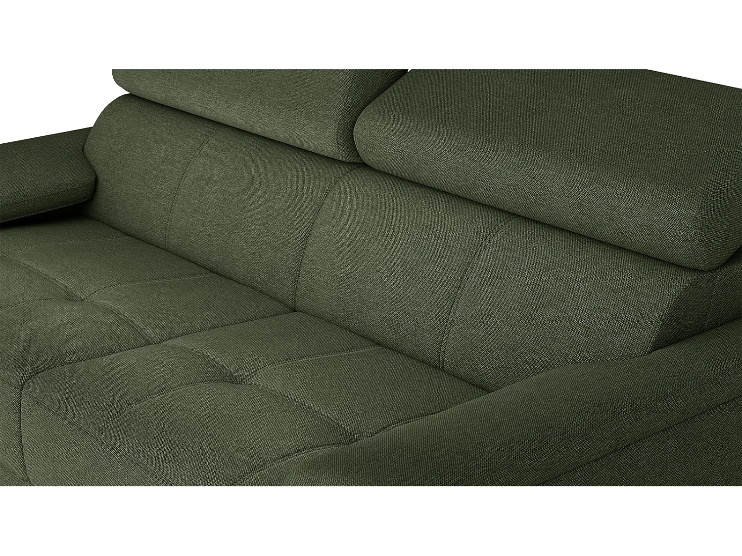 TAUNUS Sofa 3-Sitzer mit verstellbare Kopfstützen, grün
