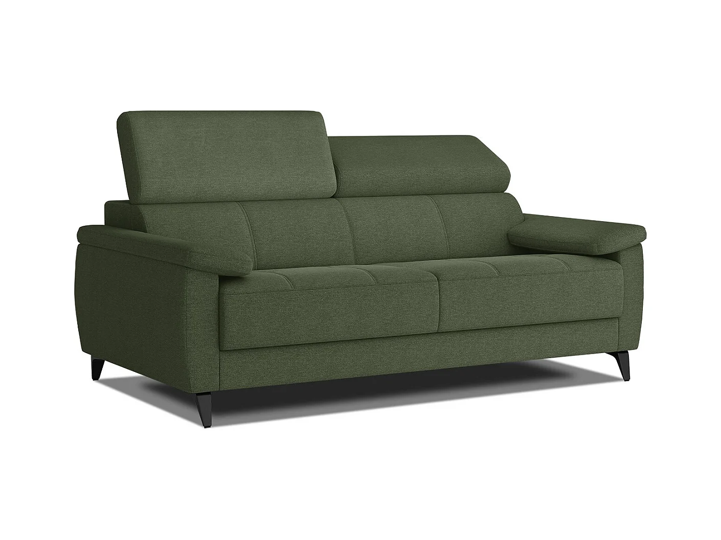 Canapé droit 3 places XXL tissu vert - TAUNUS