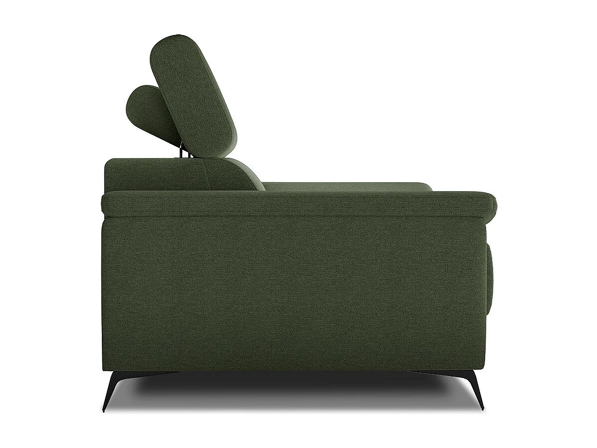 TAUNUS Sofa 3-Sitzer mit verstellbare Kopfstützen, grün