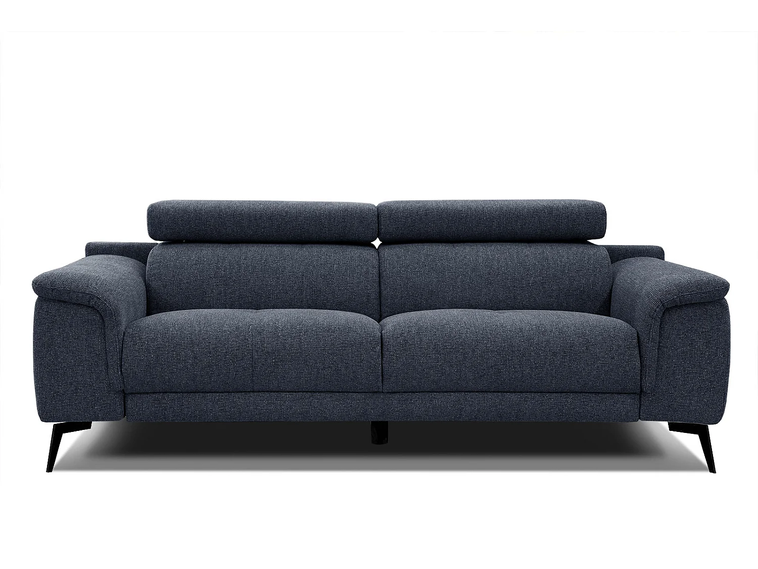 Canapé droit XXL 3 places tissu bleu foncé - FIERO