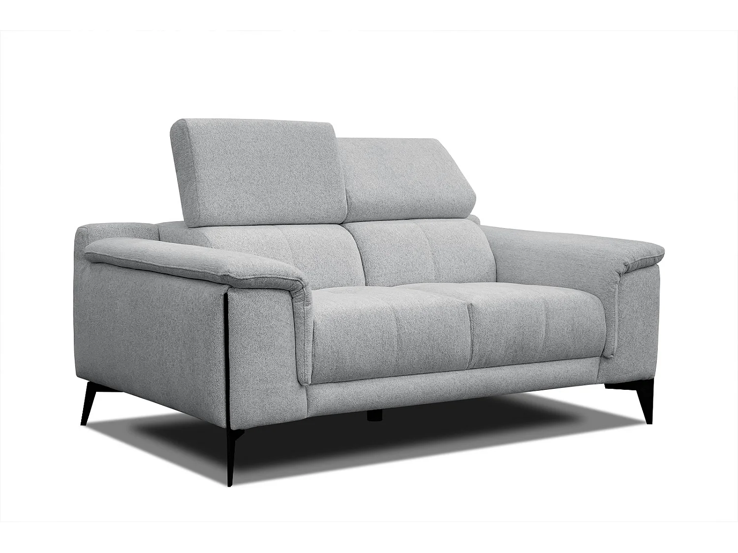 MATERA Sofa 2-Sitzer mit verstellbare Kopfstützen, hellgrau