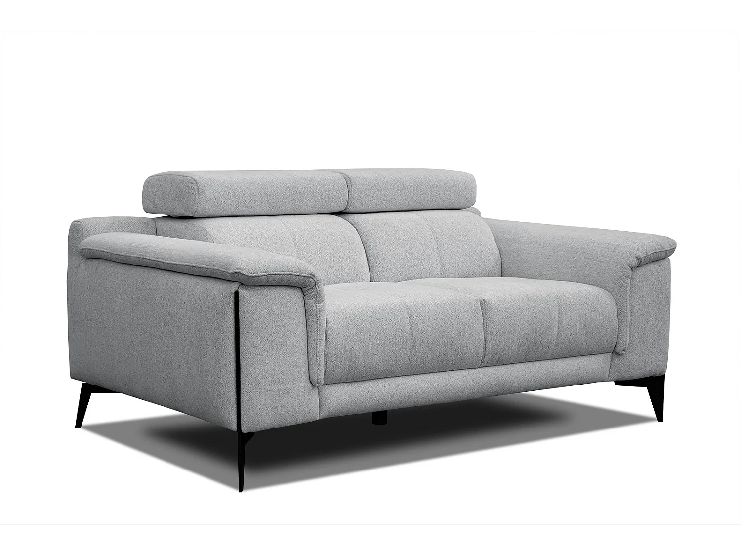 MATERA Sofa 2-Sitzer mit verstellbare Kopfstützen, hellgrau