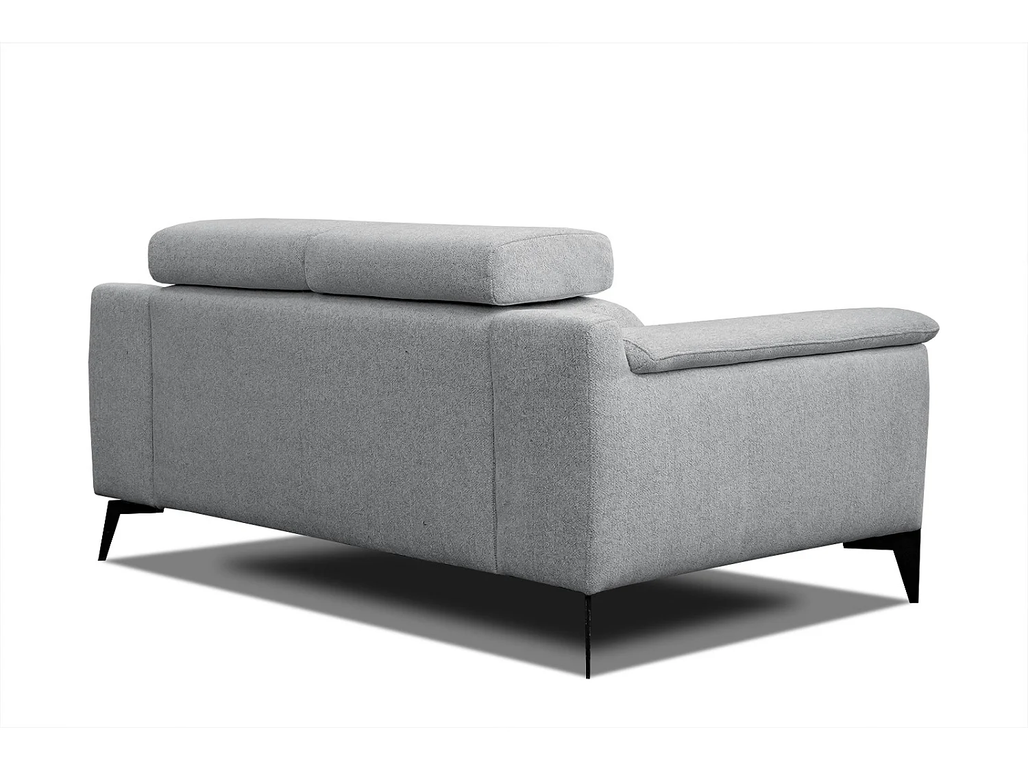 MATERA Sofa 2-Sitzer mit verstellbare Kopfstützen, hellgrau