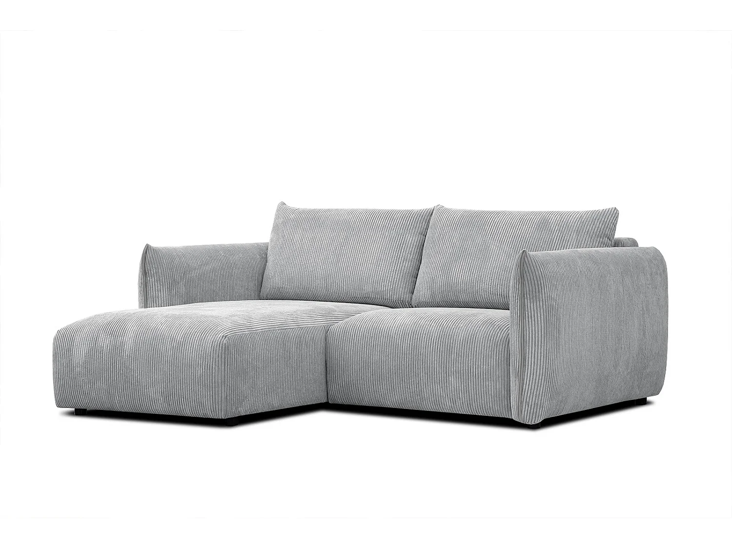 TAUER Ecksofa 3-Sitzer links, hellgrau