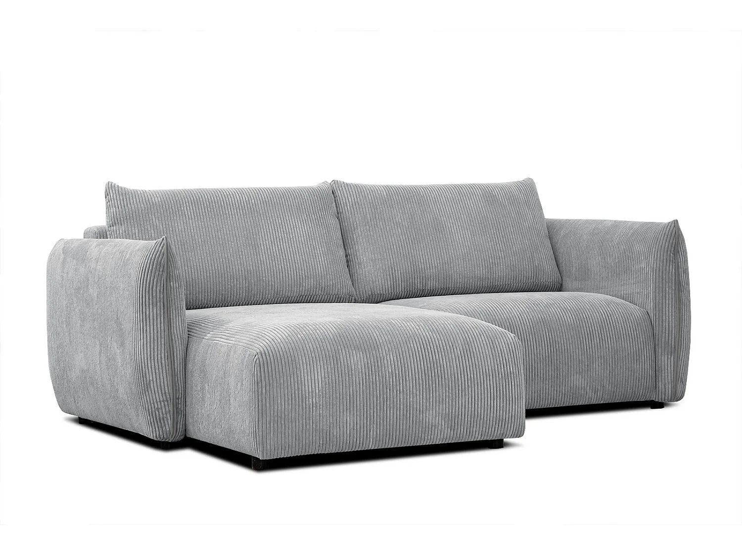 TAUER Ecksofa 3-Sitzer links, hellgrau