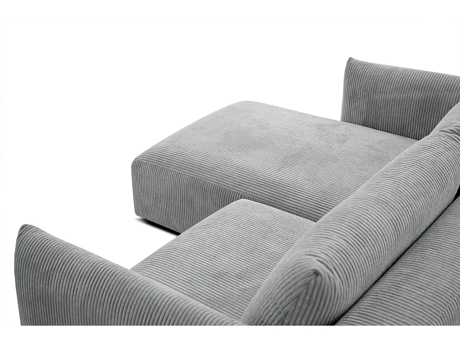 TAUER Ecksofa 3-Sitzer links, hellgrau