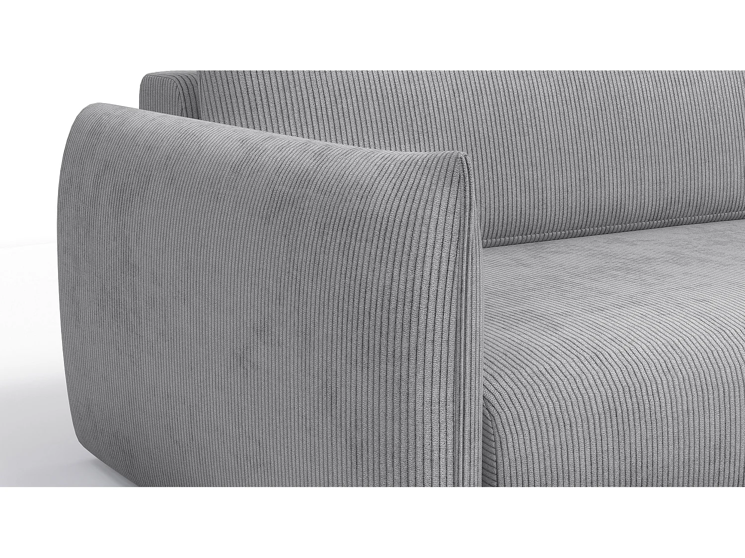 TAUER Ecksofa 3-Sitzer links, hellgrau