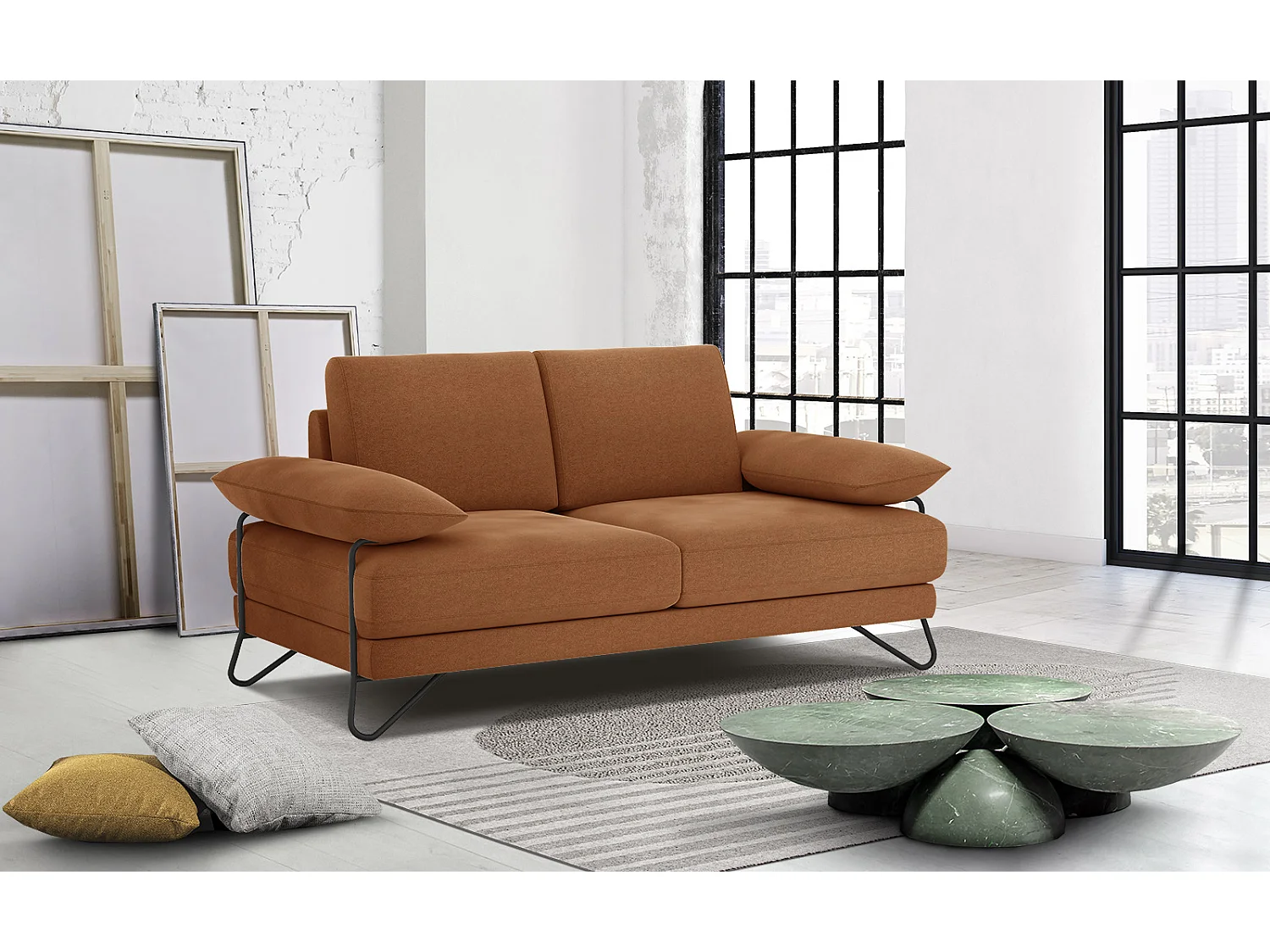LORI Sofa 2-Sitzer, orange