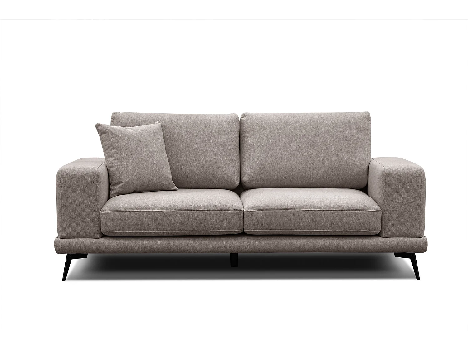 Canapé droit 3 places tissu marron clair - MEDIOLANE