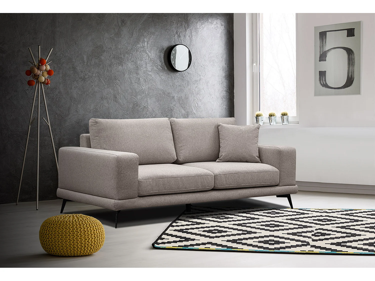MEDIOLANE Sofa 2,5-Sitzer, taupe