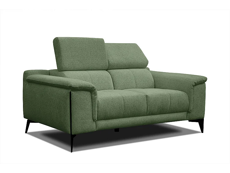 MATERA Sofa 2-Sitzer mit verstellbare Kopfstützen, dunkelgrün