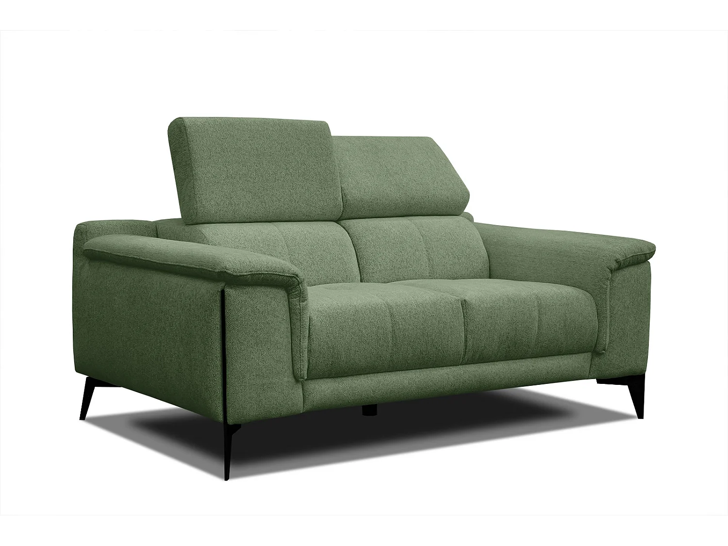 MATERA Sofa 2-Sitzer mit verstellbare Kopfstützen, dunkelgrün