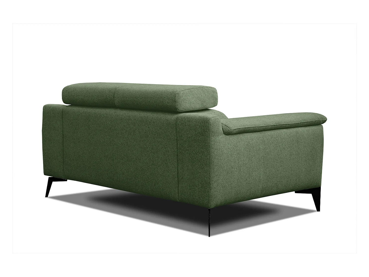 MATERA Sofa 2-Sitzer mit verstellbare Kopfstützen, dunkelgrün