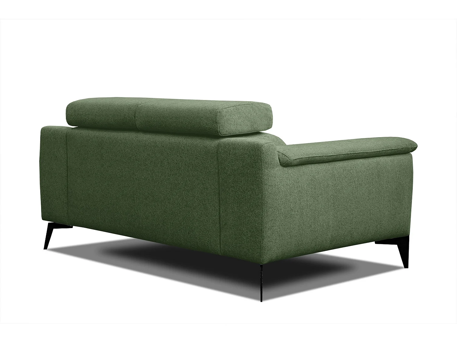 MATERA Sofa 2-Sitzer mit verstellbare Kopfstützen, dunkelgrün