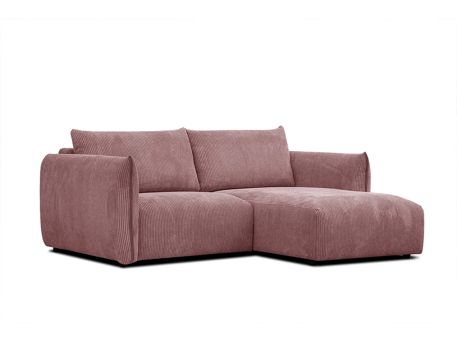 TAUER Ecksofa 3-Sitzer rechts, altrosa