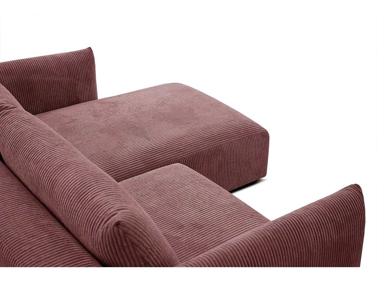 TAUER Ecksofa 3-Sitzer rechts, altrosa