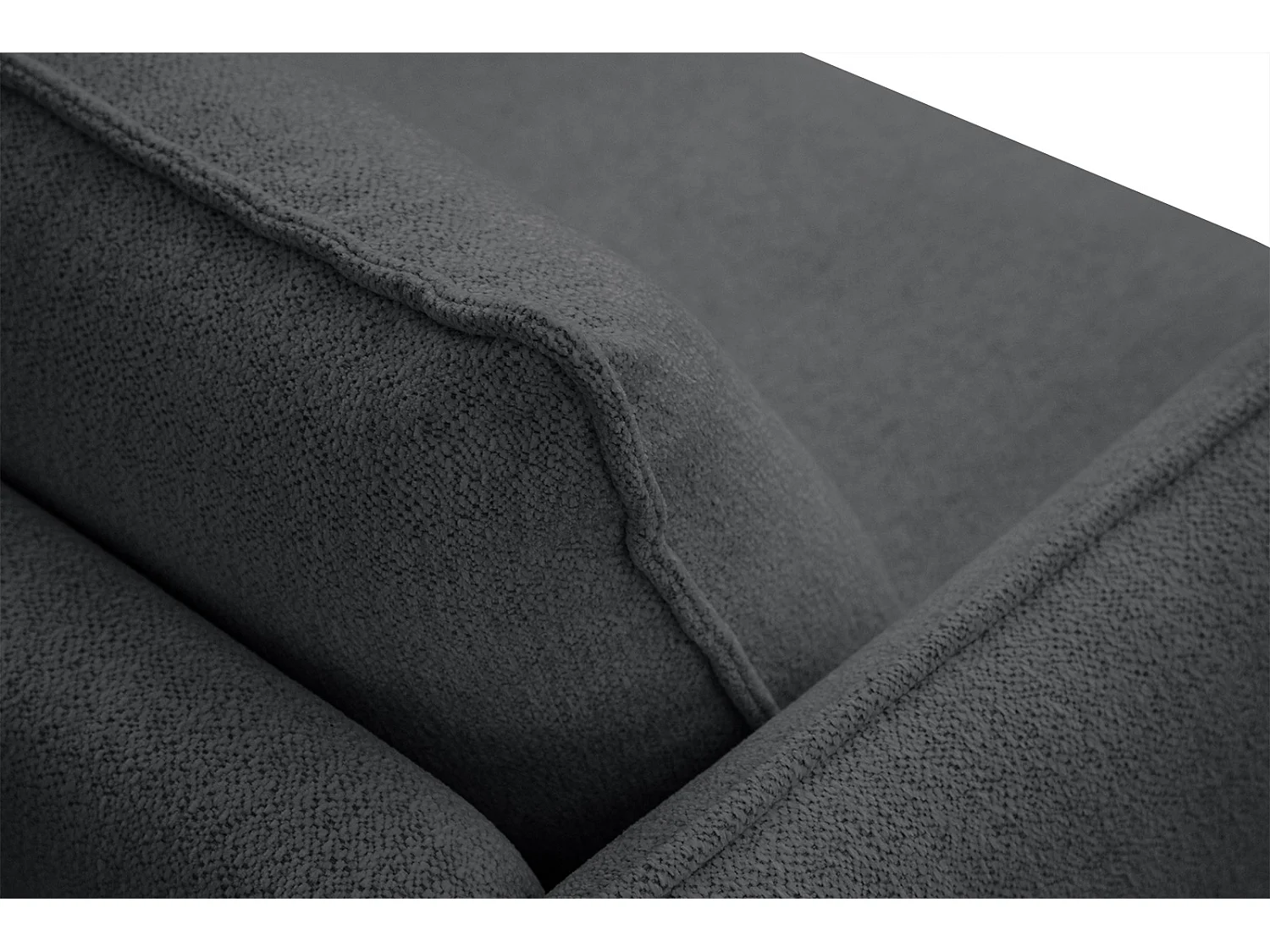 Canapé droit 3 places tissu gris foncé - HOSTEN