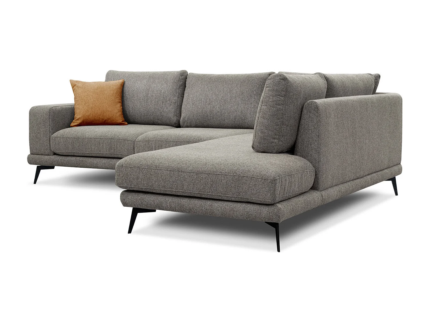 MEDIOLANE Ecksofa 5-Sitzer rechts, taupe