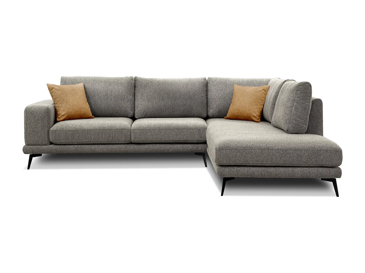 MEDIOLANE Ecksofa 5-Sitzer rechts, taupe
