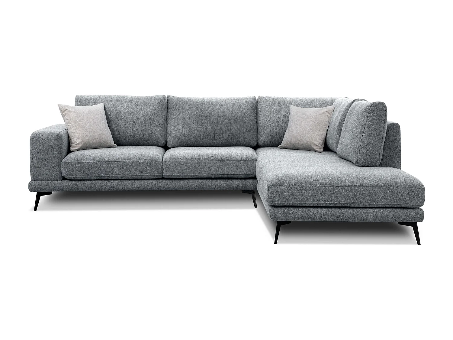 MEDIOLANE Ecksofa 5-Sitzer rechts, grau