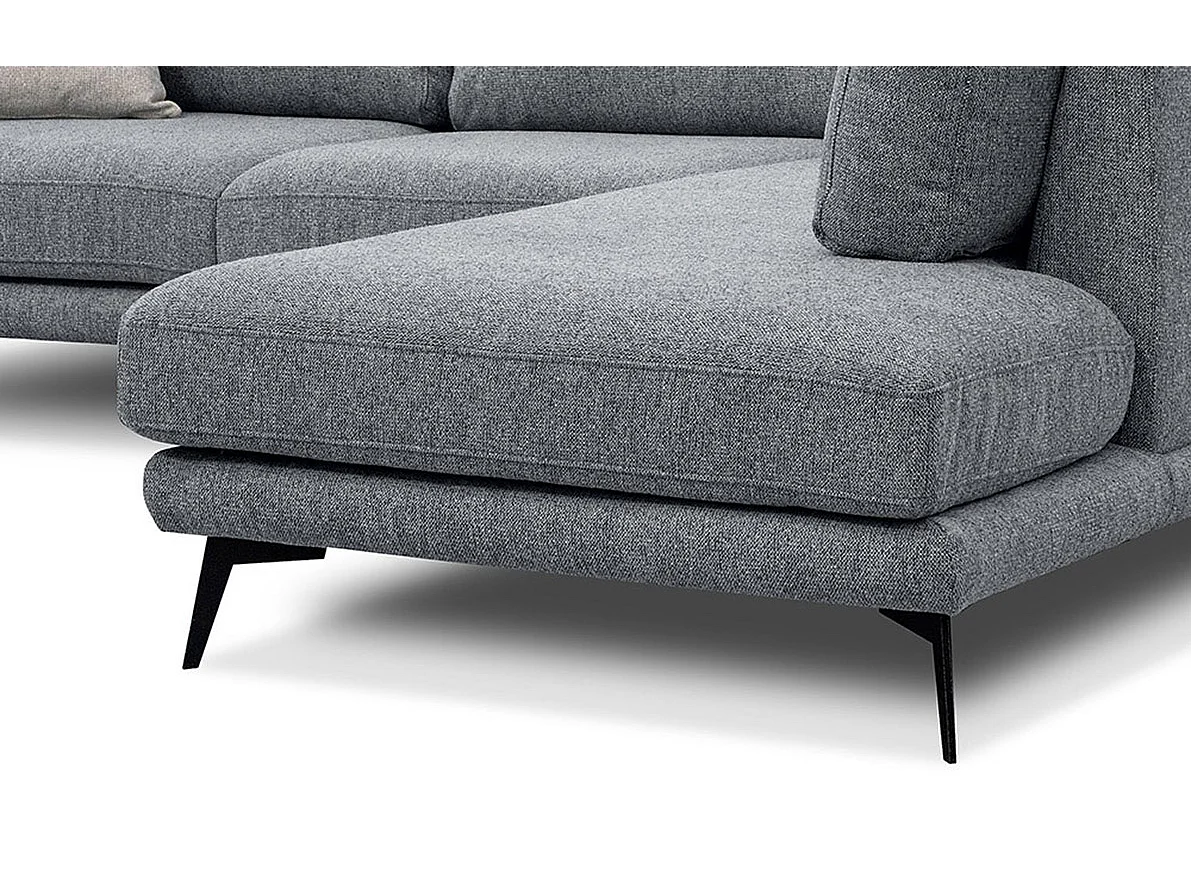 Canapé d'angle 5 places tissu gris - MEDIOLANE