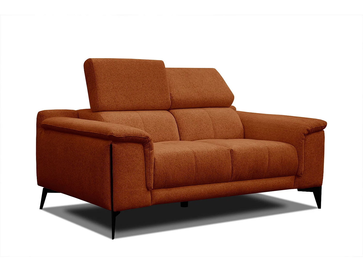 MATERA Sofa 2-Sitzer mit verstellbare Kopfstützen, dunkelorange