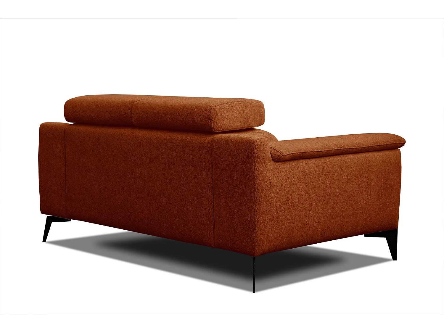 MATERA Sofa 2-Sitzer mit verstellbare Kopfstützen, dunkelorange
