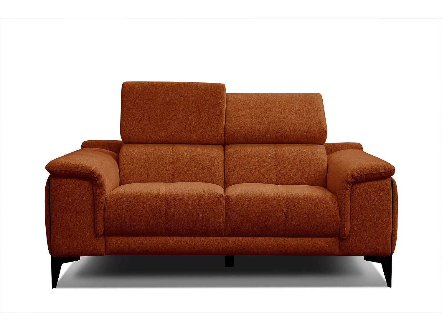 Canapé droit 2 places tissu rouge brique - MATERA
