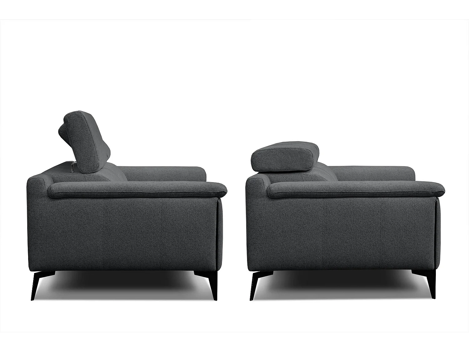 MATERA Sofa 2-Sitzer mit verstellbare Kopfstützen, graphit