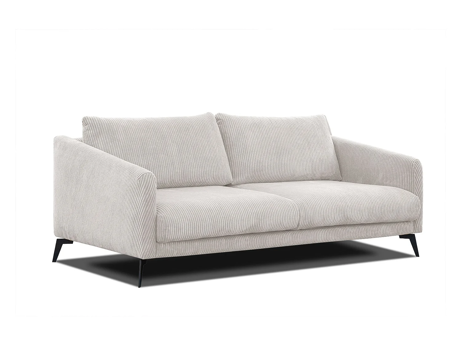 Canapé droit XXL 3 places tissu blanc perle- VILT