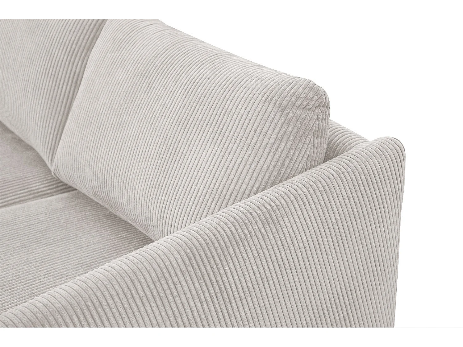 Canapé droit XXL 3 places tissu blanc perle- VILT