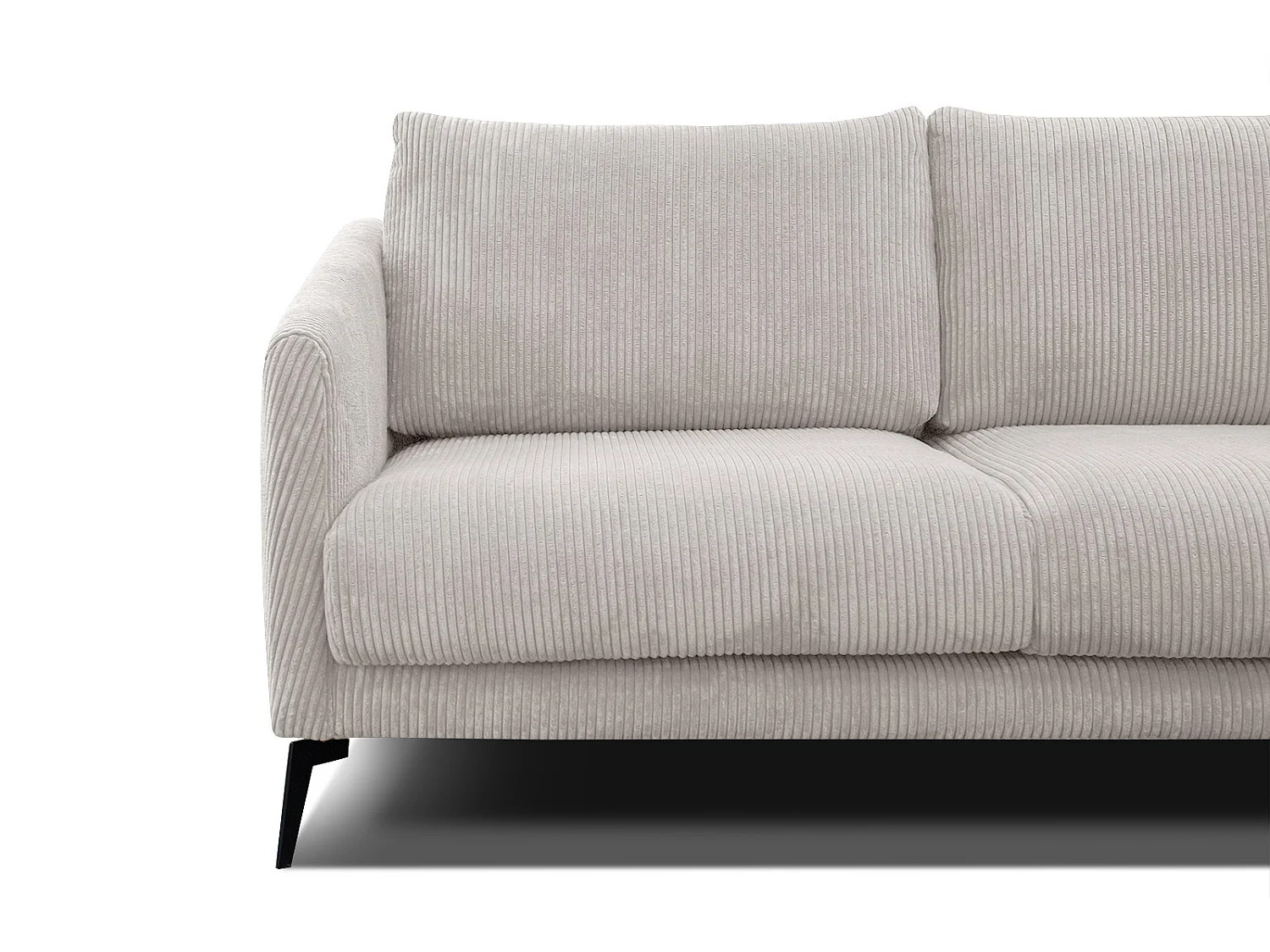 Canapé droit XXL 3 places tissu blanc perle- VILT