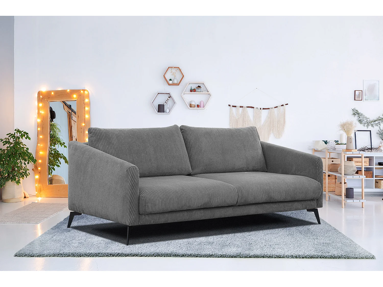 VILT Sofa 3-Sitzer, dunkelgrau