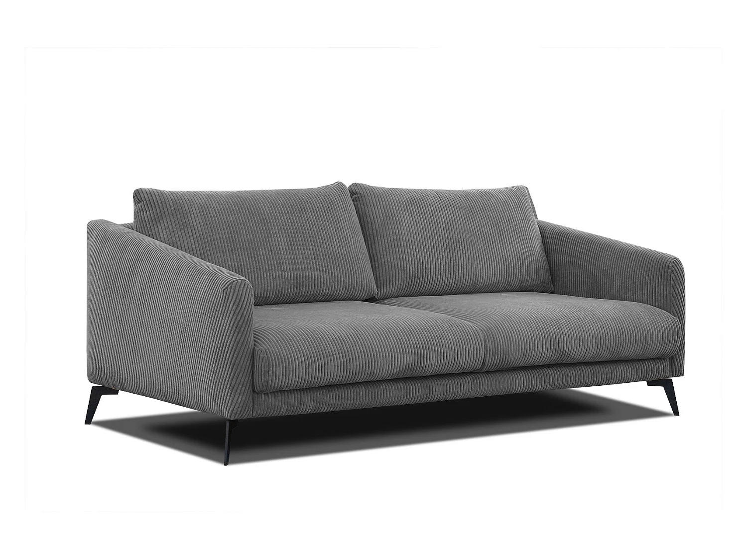 Canapé droit XXL 3 places tissu gris foncé - VILT